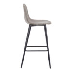 Bar stool medium height Bella light grey fabric-black metal leg 41x47x93cm - Слика 3