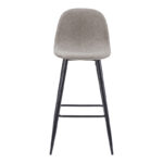 Bar stool medium height Bella light grey fabric-black metal leg 41x47x93cm - Слика 4