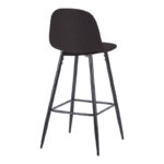 Bar stool medium height Bella dark grey fabric-black metal leg 41x47x93cm - Image 2