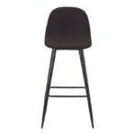 Bar stool medium height Bella dark grey fabric-black metal leg 41x47x93cm - Image 4