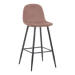 Bar stool medium height Bella rotten apple velvet-black metal leg 41x47x93cm