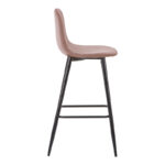 Bar stool medium height Bella rotten apple velvet-black metal leg 41x47x93cm - Image 3