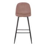 Bar stool medium height Bella rotten apple velvet-black metal leg 41x47x93cm - Image 4