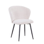 Karg chair white fabric-leg black metal 57x62x80cm