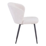 Karg chair white fabric-leg black metal 57x62x80cm - Image 3