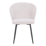 Karg chair white fabric-leg black metal 57x62x80cm - Image 4