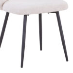 Karg chair white fabric-leg black metal 57x62x80cm - Image 6