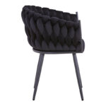 Vivian armchair black velvet-leg black metal 61x55x80cm - Image 3