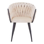 Vivian armchair beige velvet-leg black metal 61x55x80cm - Слика 4