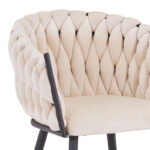 Vivian armchair beige velvet-leg black metal 61x55x80cm - Слика 5