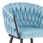 Vivian armchair siel velvet-leg black metal 61x55x80cm - Слика 5