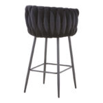 Vivian bar stool black velvet-leg black metal 57x50x100cm - Слика 2