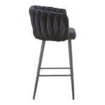Vivian bar stool black velvet-leg black metal 57x50x100cm - Слика 3