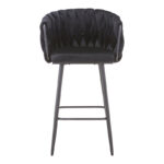 Vivian bar stool black velvet-leg black metal 57x50x100cm - Слика 4