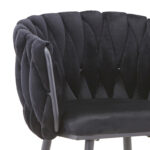 Vivian bar stool black velvet-leg black metal 57x50x100cm - Слика 5