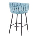 Vivian bar stool siel velvet-leg black metal 57x50x100cm - Image 2
