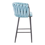 Vivian bar stool siel velvet-leg black metal 57x50x100cm - Image 3