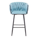 Vivian bar stool siel velvet-leg black metal 57x50x100cm - Image 4