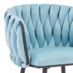 Vivian bar stool siel velvet-leg black metal 57x50x100cm - Image 5