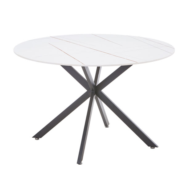Stoyen table white marble ceramic-black metal D120x75cm