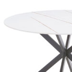 Stoyen I table white marble-beige ceramic-black metal D120x75cm - Image 3