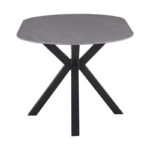 Makrey table gray marble ceramic-black metal 160x90x75cm - Слика 3