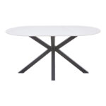 Makrey table white marble ceramic-black metal 160x90x75cm - Слика 2