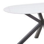 Makrey table white marble ceramic-black metal 160x90x75cm - Слика 4