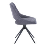 Luciano I swivel chair in anthracite fabric-metal leg black 52.5x54x85cm - Image 2