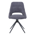 Luciano I swivel chair in anthracite fabric-metal leg black 52.5x54x85cm - Image 3