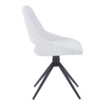 Luciano I swivel chair in cream fabric-metal leg black 52.5x54x85cm - Слика 2