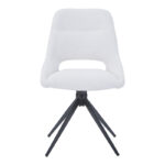 Luciano I swivel chair in cream fabric-metal leg black 52.5x54x85cm - Слика 3