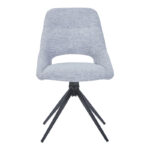 Luciano I swivel chair in grey fabric-metal leg black 52.5x54x85cm - Слика 3