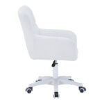 Givole office chair in white teddy fabric 55x50x76-86cm - Слика 2