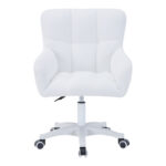 Givole office chair in white teddy fabric 55x50x76-86cm - Слика 3
