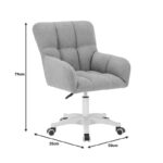 Givole office chair in white teddy fabric 55x50x76-86cm - Слика 5
