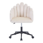 Swivel work chair Manole cream velvet  57x50x77-87cm - Слика 3