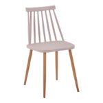 Chair Aurora I pp in brown shade-natural metallic leg 43x48x79cm