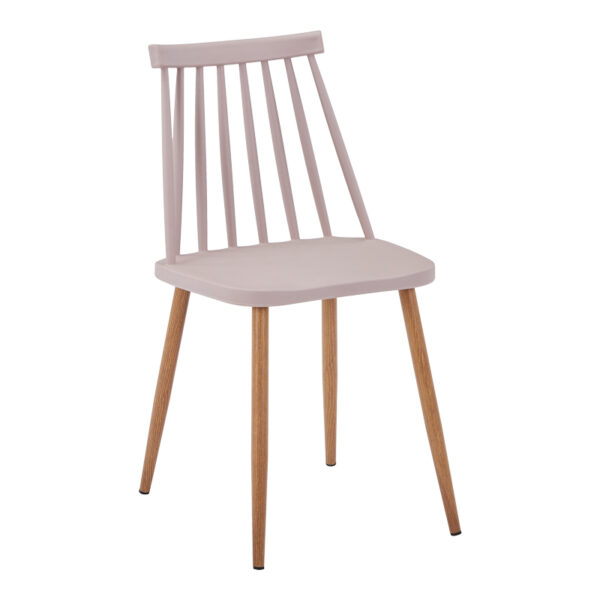 Chair Aurora I pp in brown shade-natural metallic leg 43x48x79cm