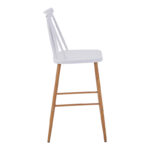 Bar stool Aurora I pp in white shade - natural metal leg 42x47x99cm - Слика 2
