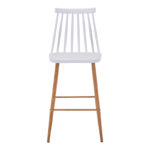 Bar stool Aurora I pp in white shade - natural metal leg 42x47x99cm - Слика 3