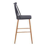 Bar stool Aurora I pp in black shade - natural metal leg 42x47x99cm - Image 2