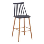 Bar stool Aurora I pp in black shade - natural metal leg 42x47x99cm