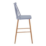 Bar stool Aurora I pp in grey shade - natural metal leg 42x47x99cm - Слика 2