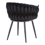 Vivian-Stoyen dining table 5 pcs black velvet - black marble Φ120x75cm - Image 3