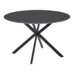 Vivian-Stoyen dining table 5 pcs black velvet - black marble Φ120x75cm - Image 5