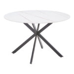 Vivian-Stoyen dining table 5 pcs beige velvet - white marble Φ120x75cm - Слика 5