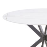 Dining table Karg-Stoyen 5 pcs white fabric - white-black marble Φ120x75cm - Слика 3