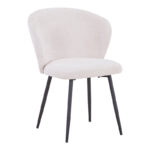 Dining table Karg-Stoyen 5 pcs white fabric - white-black marble Φ120x75cm - Слика 4