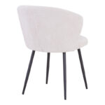 Dining table Karg-Stoyen 5 pcs white fabric - white-black marble Φ120x75cm - Слика 5